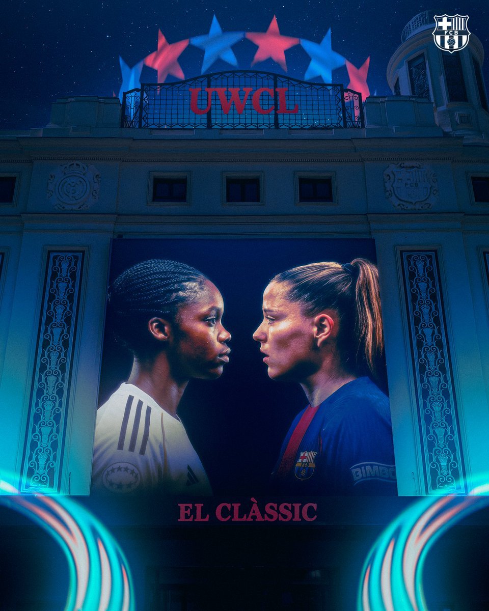 Cartel del partido entre el Real Madrid Femenino y el FCBarcelona Femenino en el Alfonso Di Stéfano