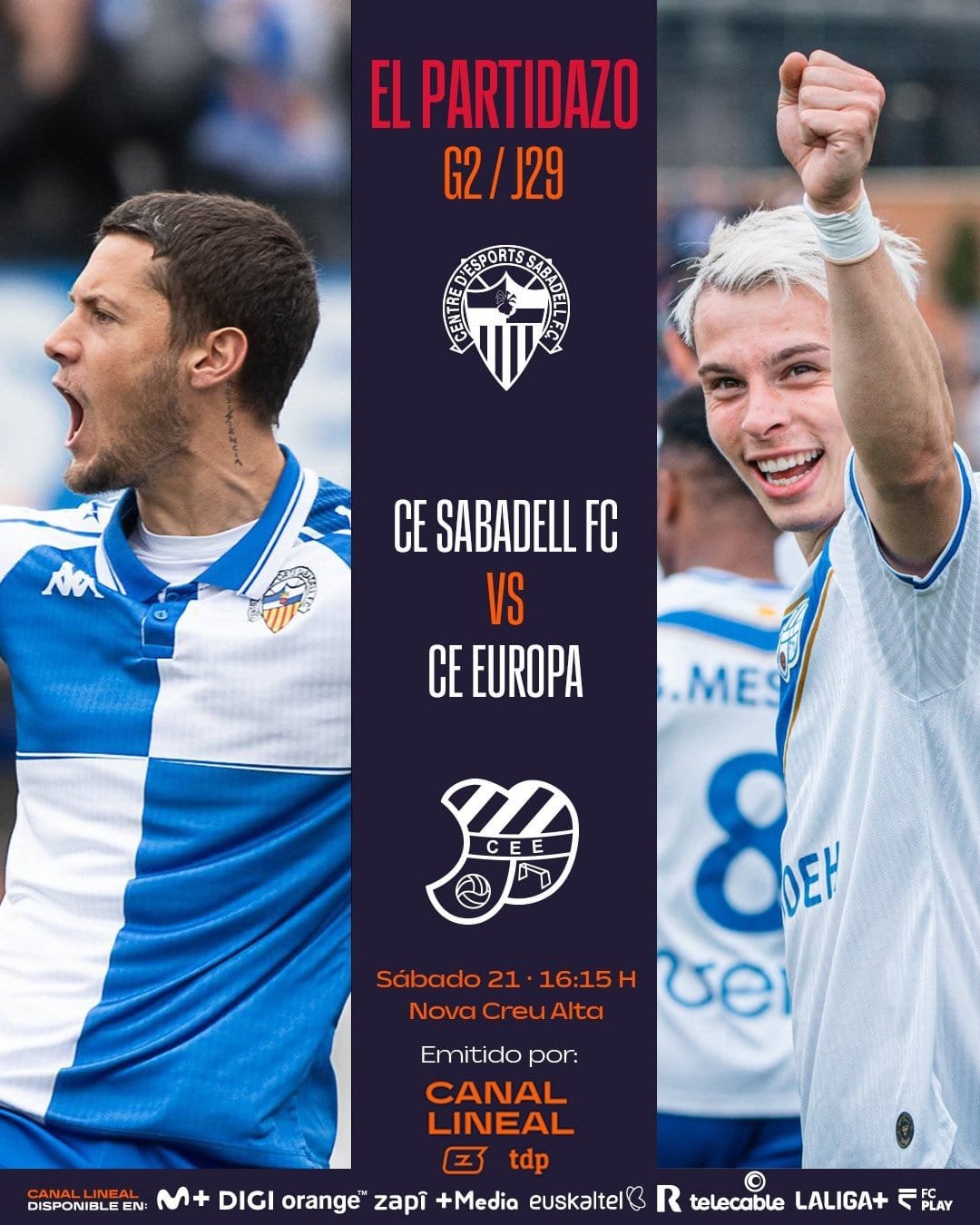 Cartel de la RFEF del partido CESabadell vs CEEuropa