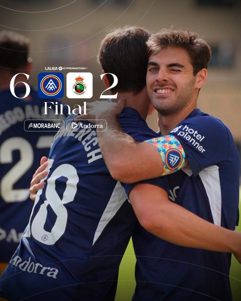 Resultado final con fotografía de la celebración del gol de Martí Vilà