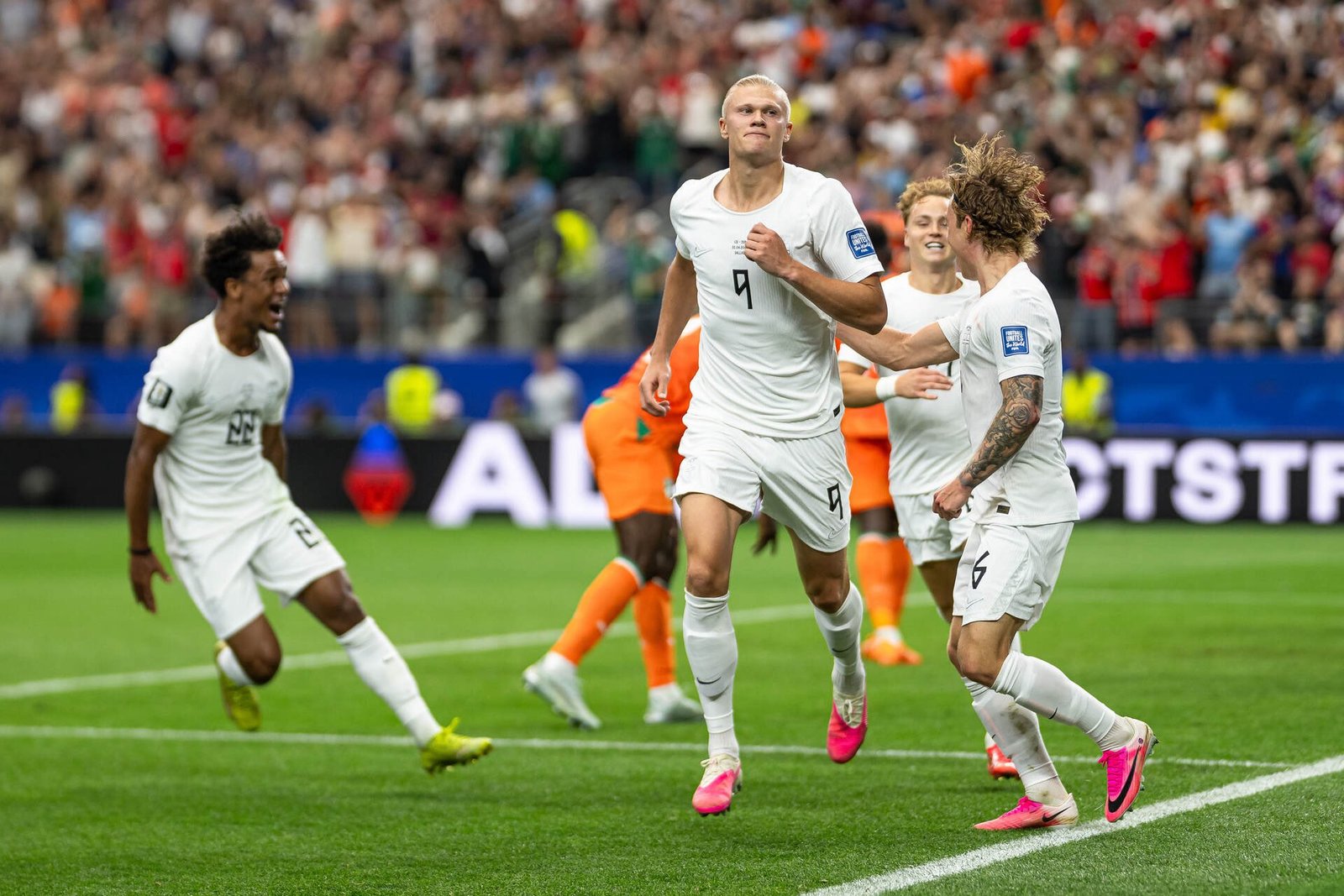 Haaland fue el gran protagonista del triunfo de Noruega al anotar el gol decisivo frente a Costa de Marfil