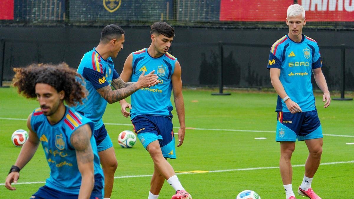 Sesión de entrenamiento de la Selección Española